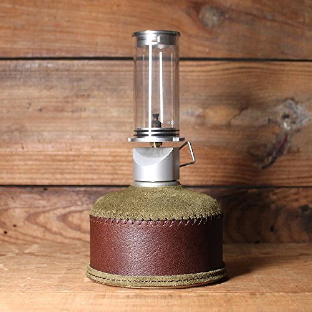 What will be will be Oil leather & suede OD gas can cover small 110g can equivalent (black x mocha brown leather x ecru stitching)