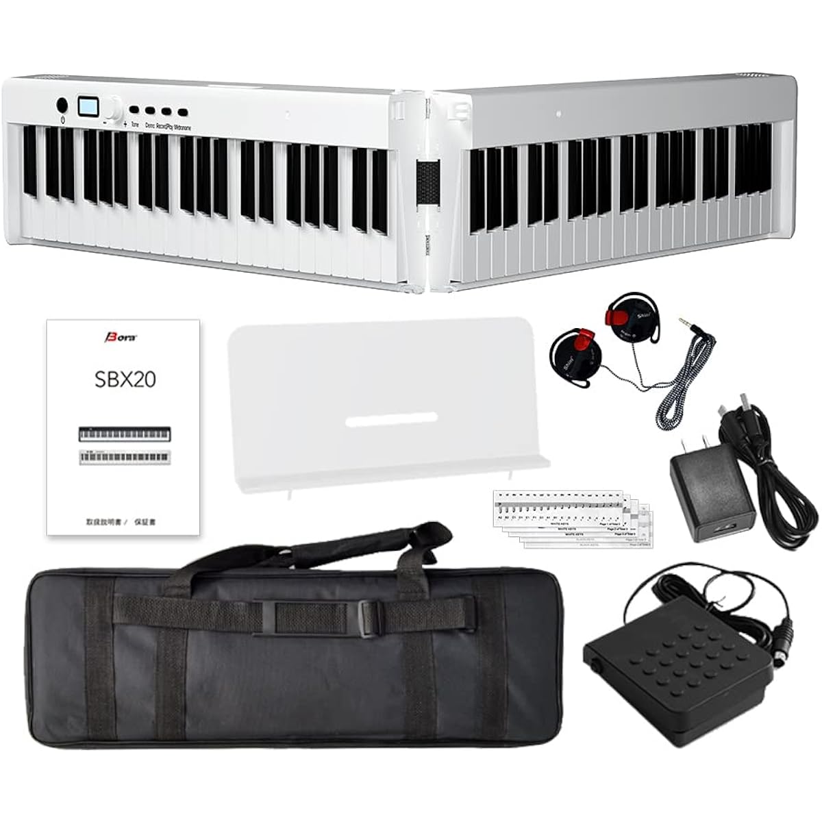 BORA Folding Electronic Piano 88 Keyboard Keyboard Slim Body Rechargeable Portable Beginner White Space Saving Light Thin Shimamura Musical Instruments Original