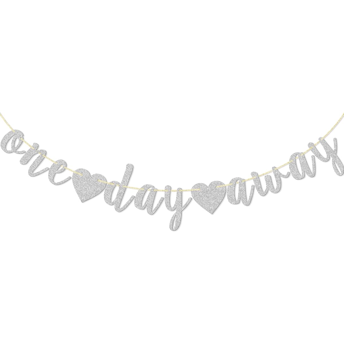 One Day Away Banner Rehearsal Dinner Decoration Supplies Wedding Party Sign Tomorrow We Do Pre-stretched Photo Backdrop Silver Glitter