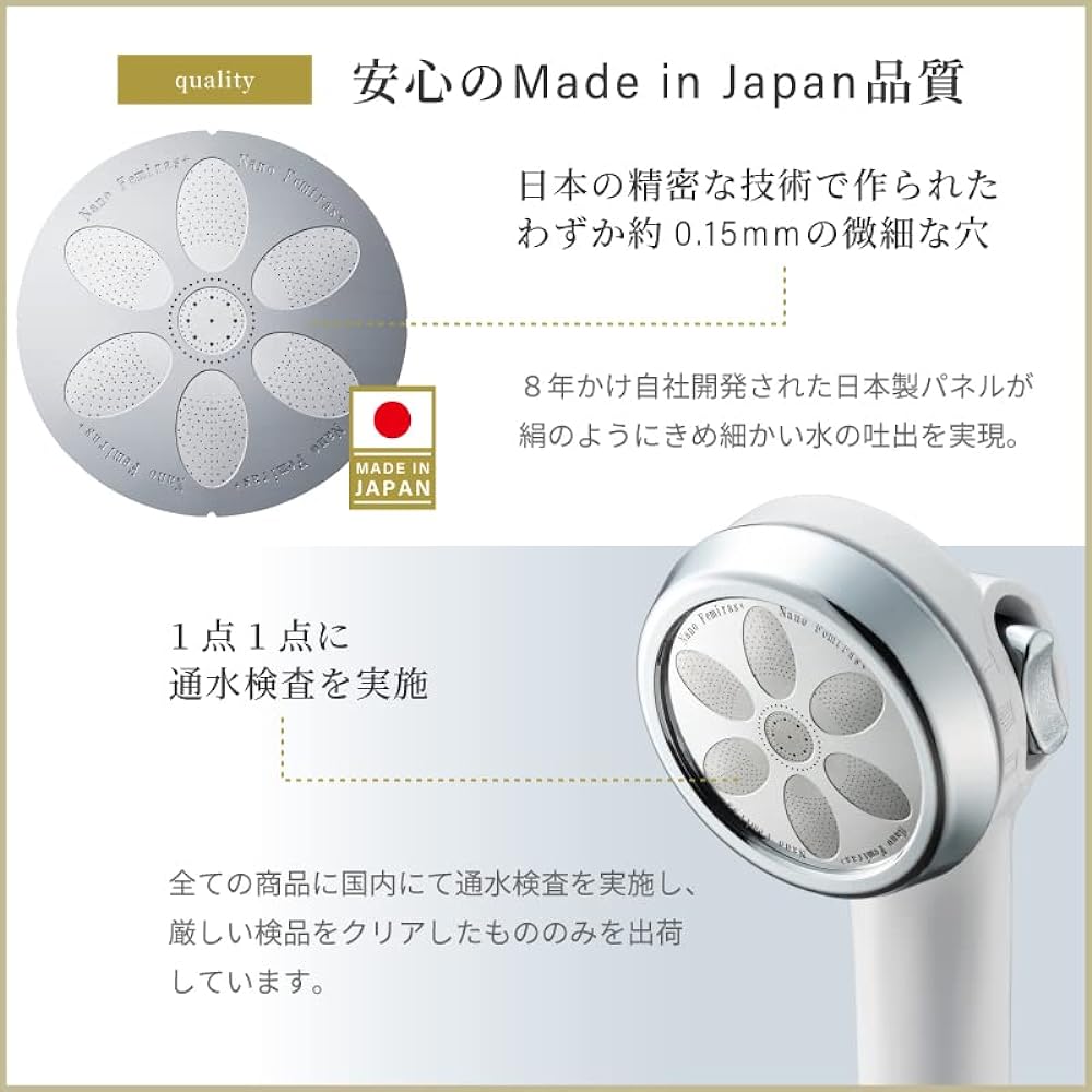 [More than 1.2 billion nanobubbles] Nano Femiras Plus Shower Head [Official Store] JAPAN STAR Japan Star Made in Japan Micronano Bubbles Moisturizing Skin Moisturizing Water Saving 3 Level Water Pressure Switching Chlorine Removal Ultra Small Bubble