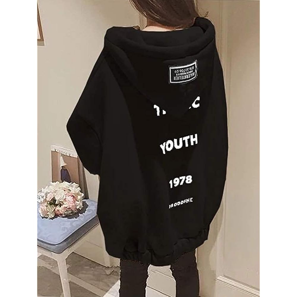 [My Sam] Women's Parka, Sweatshirt, Oversized, Hooded Top, Loose, Large Size, Chuck Coat, Spring, Autumn, Winter, Casual