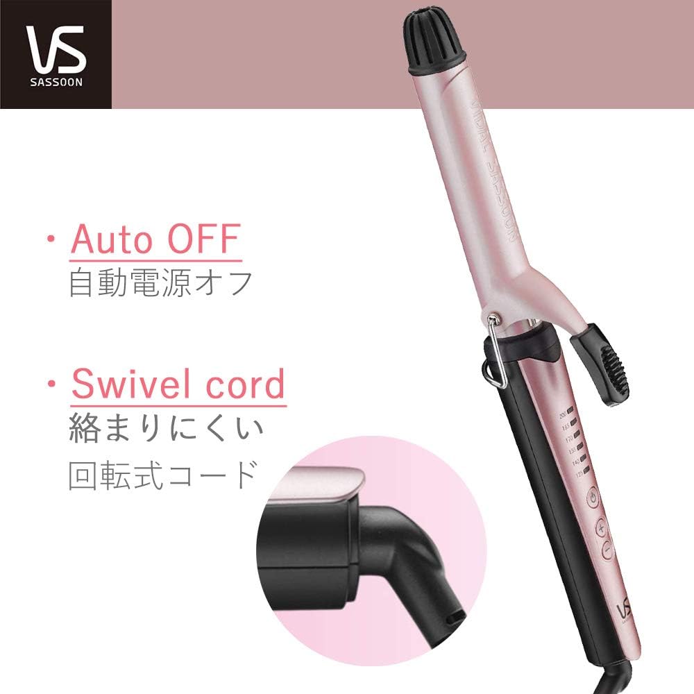 Vidal Sassoon Hair Iron Pink Series Curl 25mm Overseas Compatible 6 Level Temperature Adjustment VSI-2584/PJ