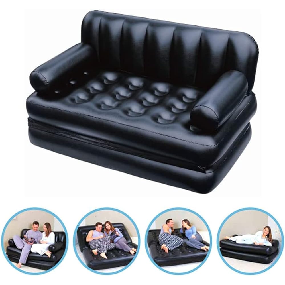 Disratw Air Sofa Air Bed 188x152x64cm Durable Comfortable Waterproof Air Mattress Lounger and Bed Multifunctional Inflatable Sofa and Bed
