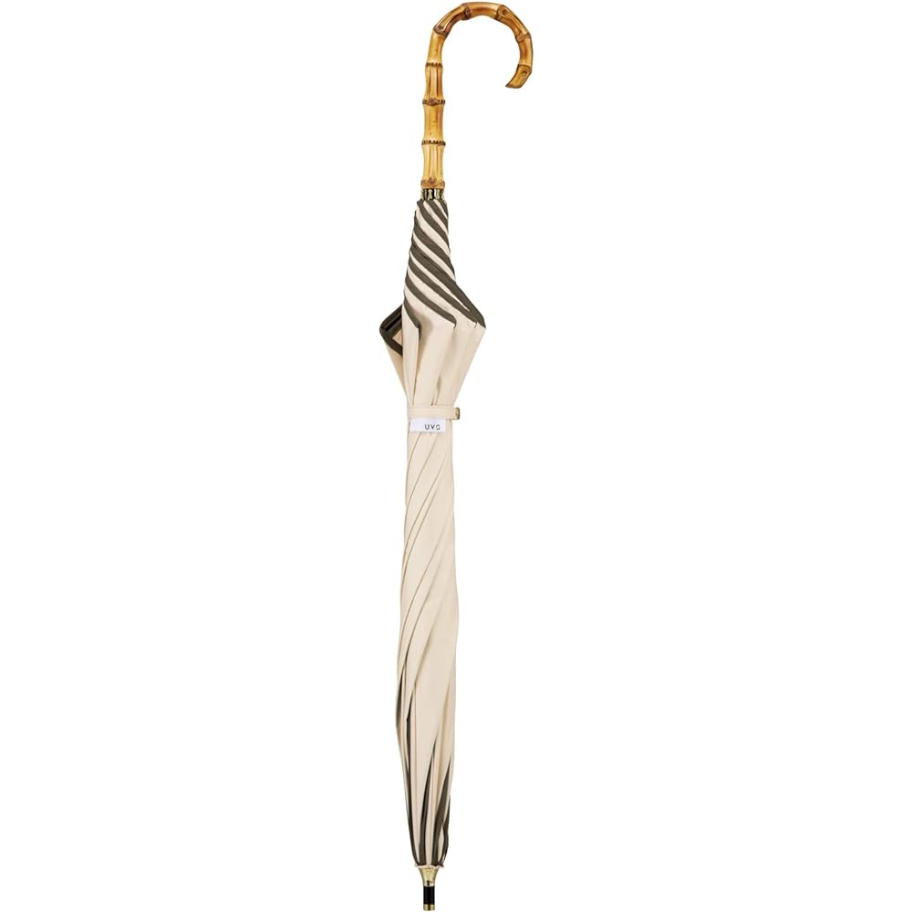 [2024] Wpc. Strongest Parasol UVO (Ubo) Long Umbrella/8K Floral Beige [Blackout UV Protection 100% UPF50+ Heat Shielding for Both Sunny and Rainy Days] Main Rib 55cm Large Hand Open Ladies Bamboo Handle Stylish Cute Simple Elegant Adult Commuting to Scho