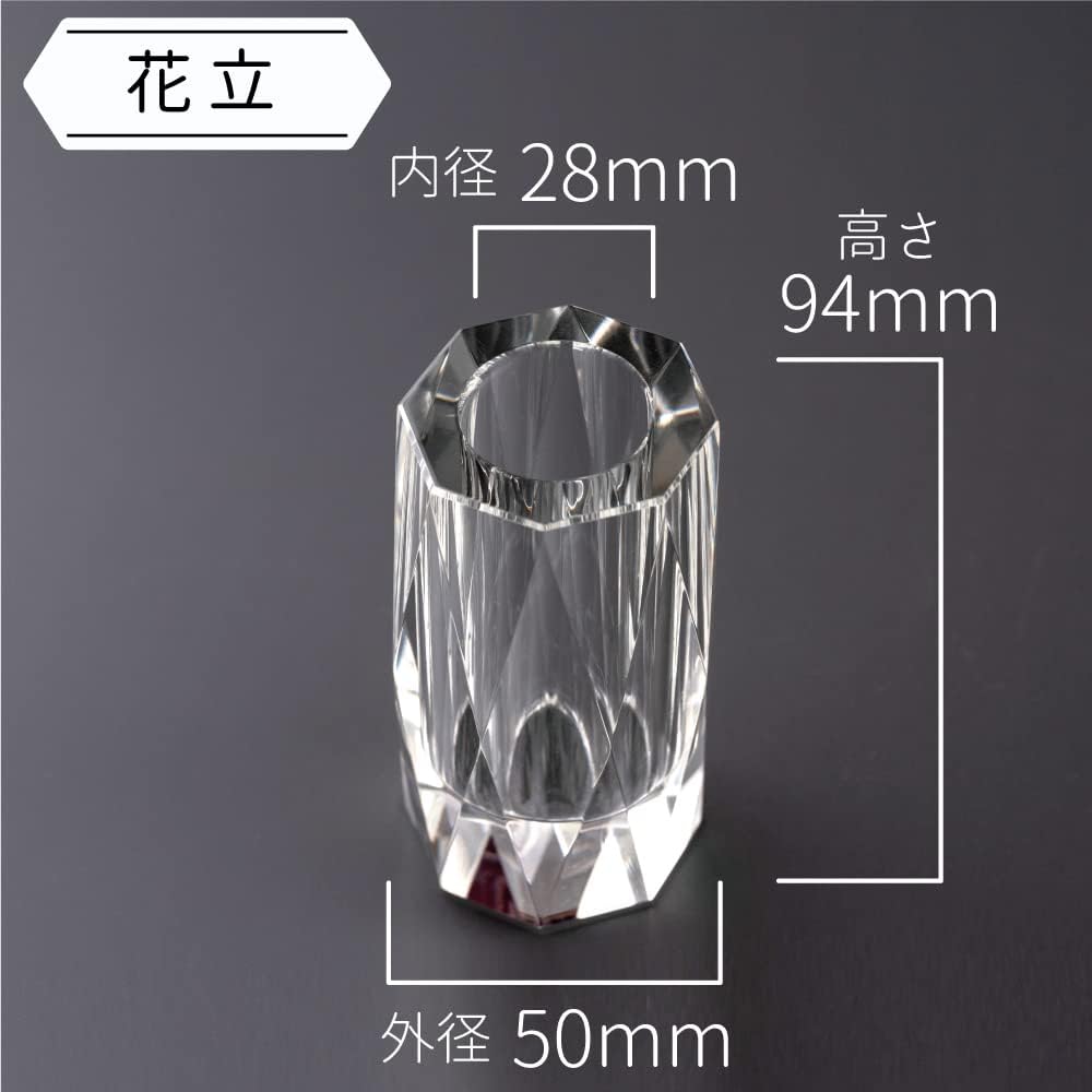 Buddhist altar fittings Pluto Clear 5 pieces 2.5 dimensions Crystal Buddhist fittings Modern Buddhist fittings set Stylish (Clear) Buddhist altar
