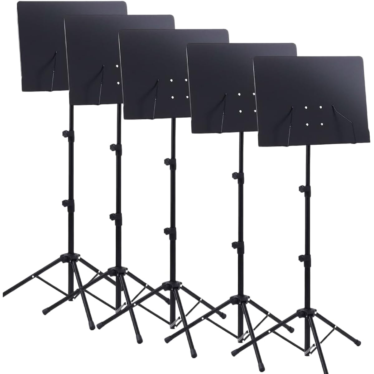 iimono117 Music Stand, No Hole, Orchestra Type, Music Clip, Storage Case Included [Height Adjustment 60-117cm] Angle Adjustable, Music Stand, Music Stand, Music Stand, Music Stand, Menu Stand, Tripod, Lightweight (Set of 5)