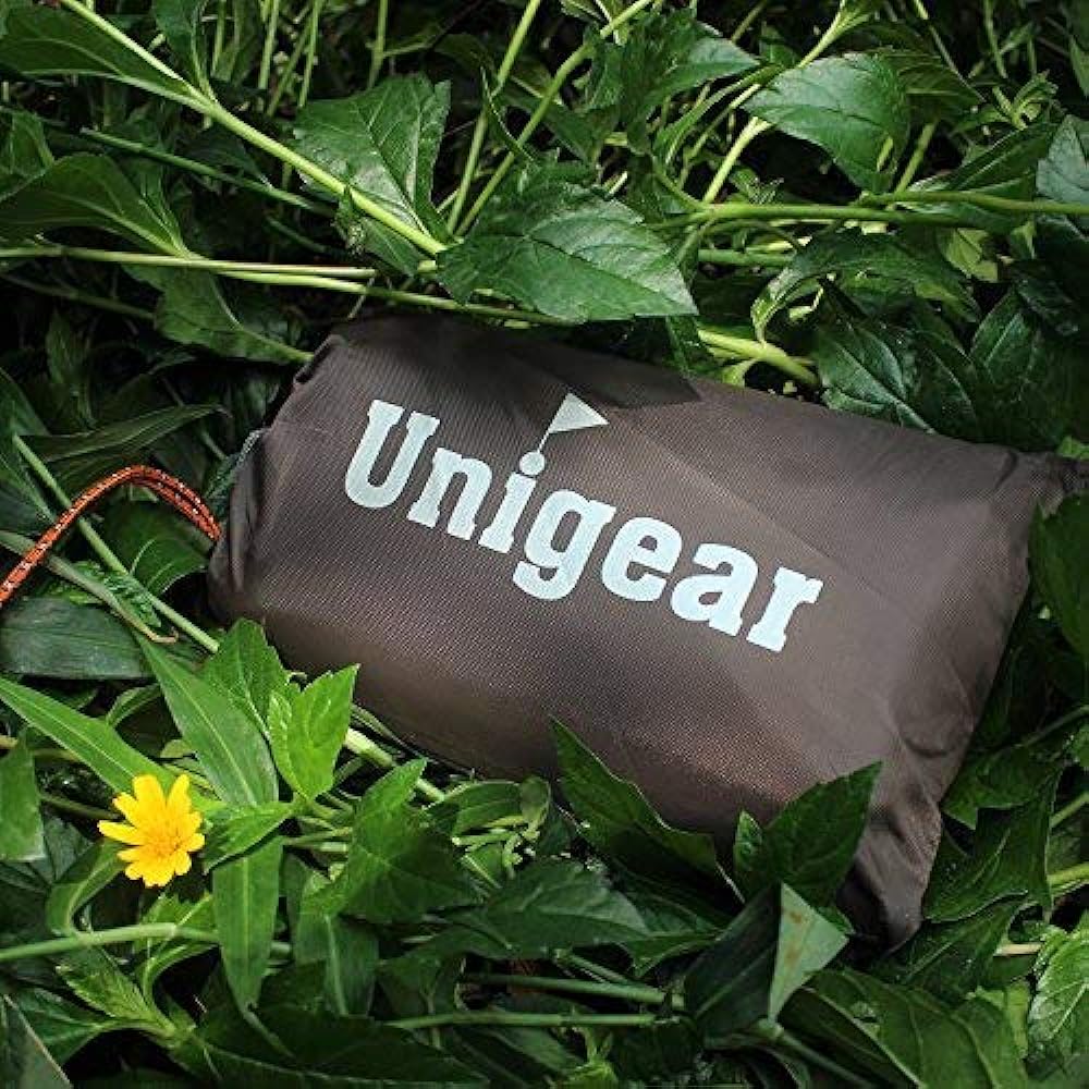 Unigear Waterproof Tarp Camping Tarp Tent Lightweight Sunshade Highly Water Resistant UV Protection Thermal Sun Shelter Portable Awning Shade Outdoor Storage Case Included For 2-6 People 4 Sizes (Brown, M (220*240))
