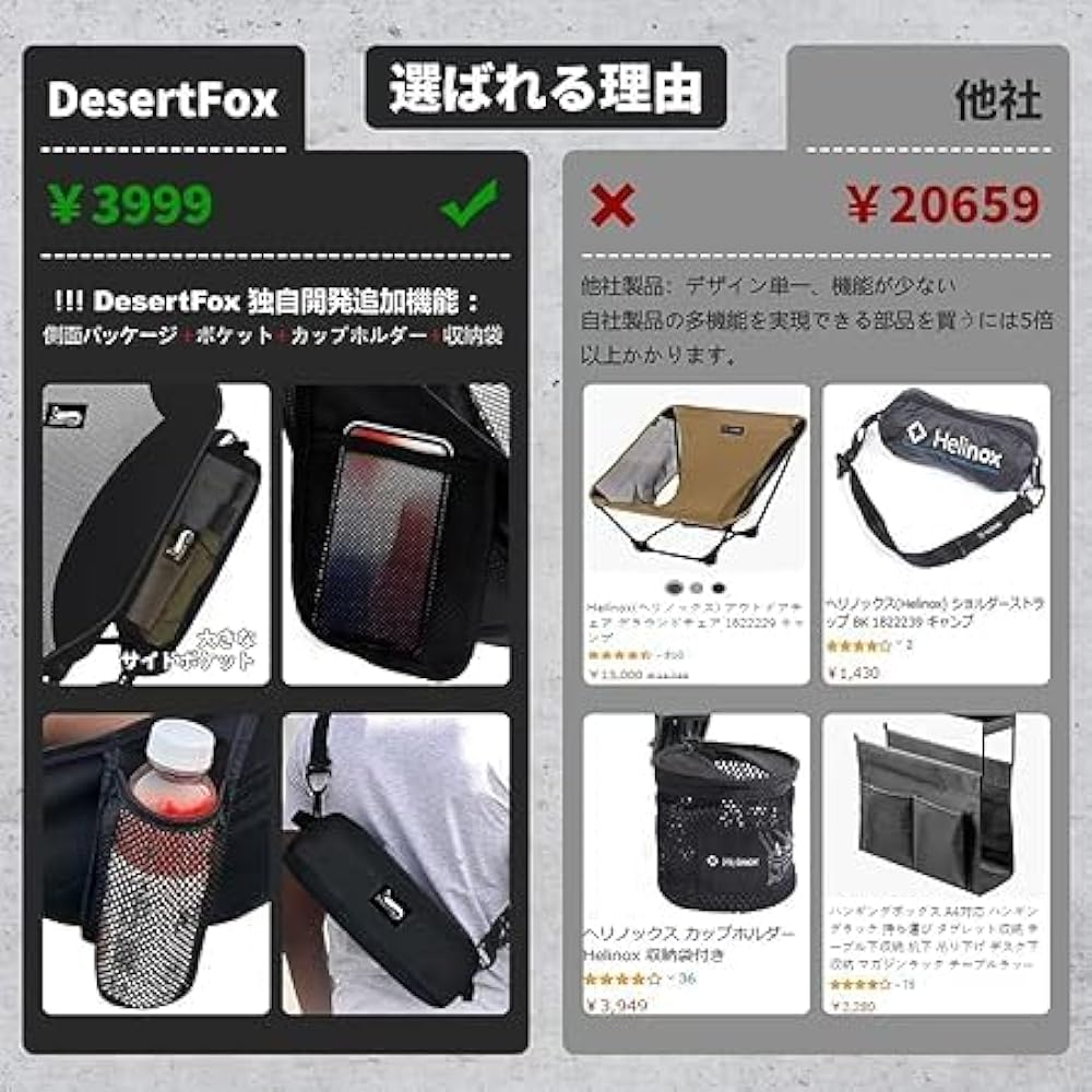Outdoor Chair 2WAY Grand Low Chair Camping Chair Low Chair Grand Chair Lightweight [Original Cup Holder] Includes Pocket Load Capacity 150kg Compact Chair Chair Low Type Storage Bag Included Convenient for Fishing, Climbing, Portable ST-WB (Black)