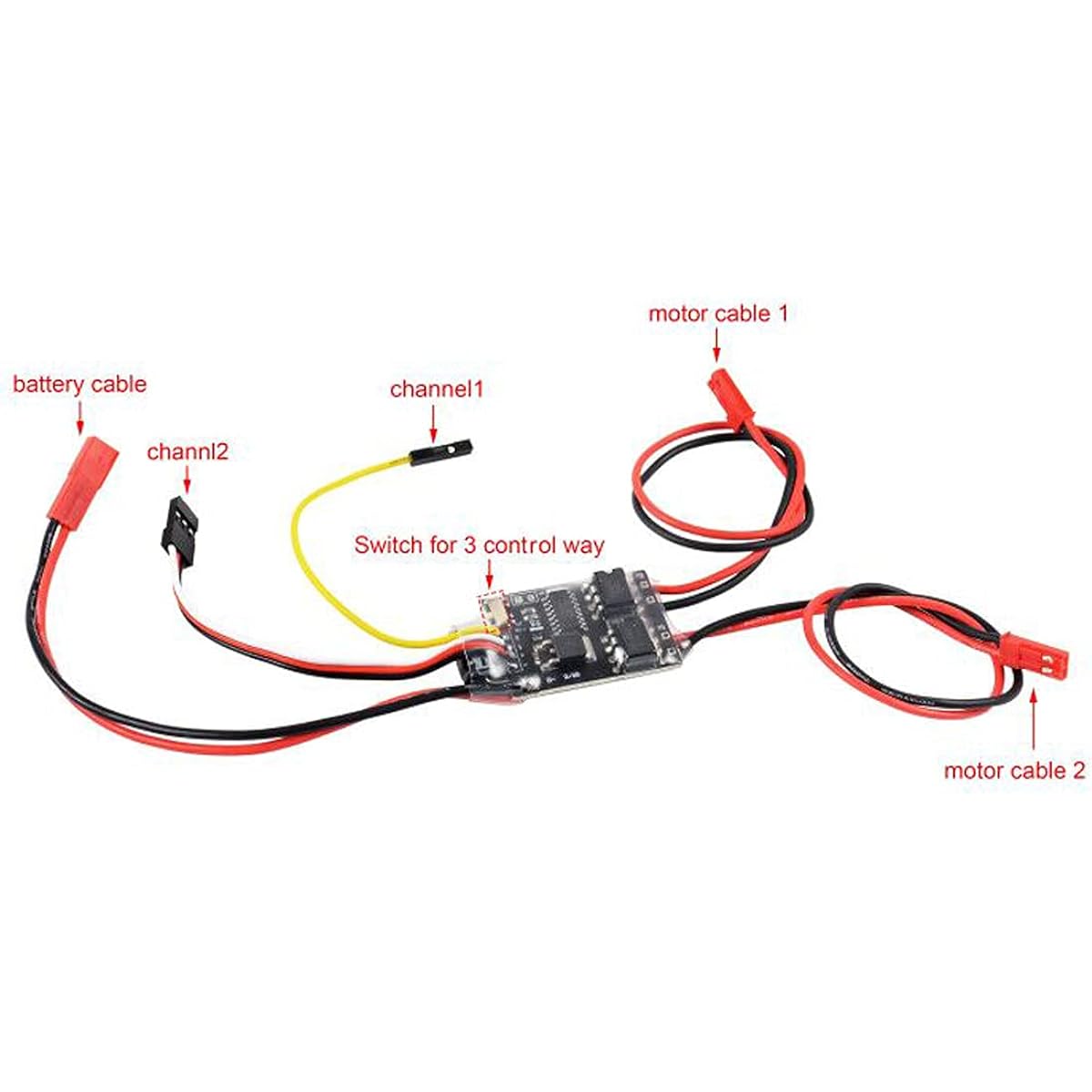 FPVDrone Bi-Directional 5A ESC Brushed Speed Controller Dual Way ESC 2S-3S Lipo RC Model Boat/Tank 130 180 Brushed Motor Spare Parts(4pcs)