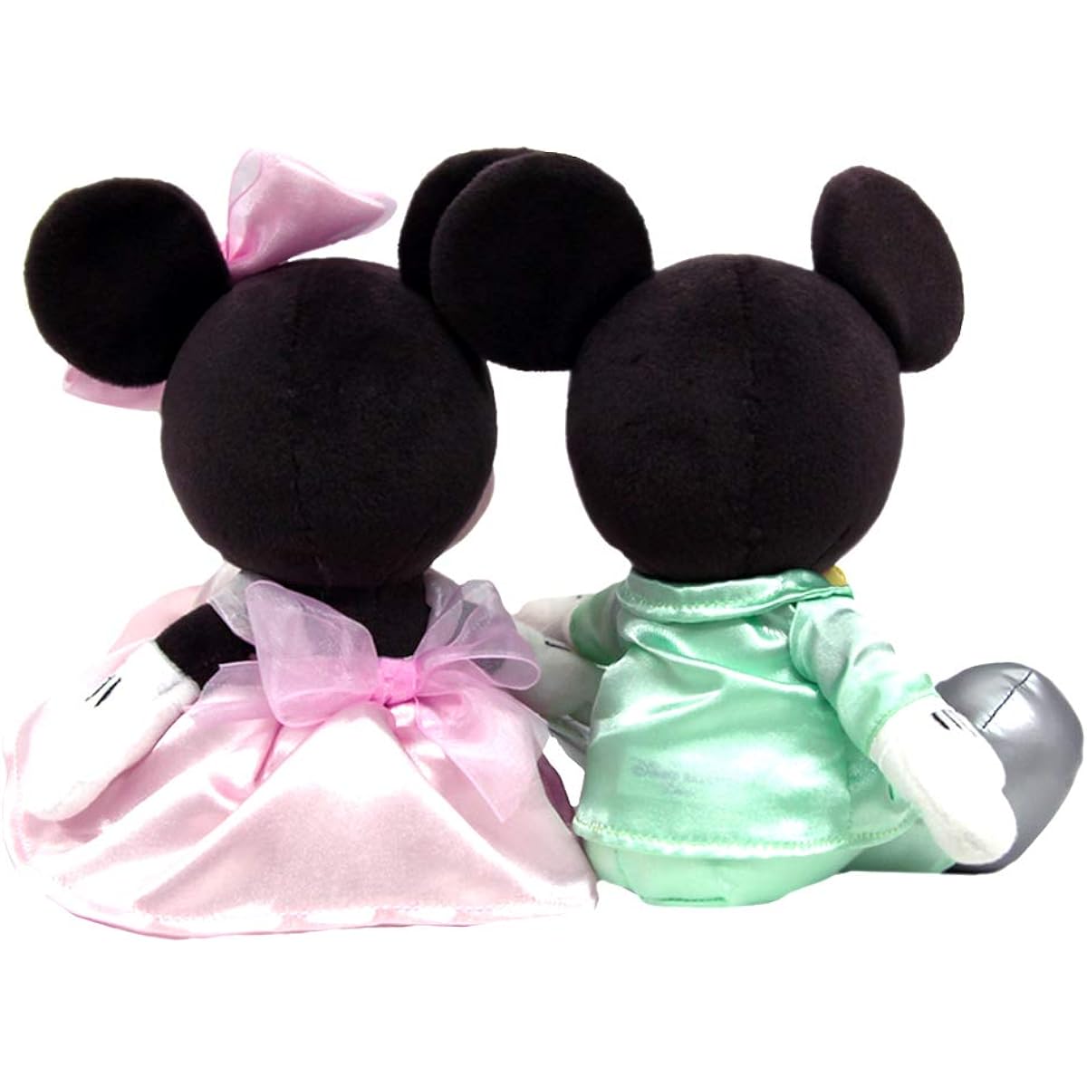 TDR Disney Wedding Mickey Minnie Mouse Plush Pair Set Small (Green, Pink Clothes) Welcome Doll Wedding Bridal Marriage