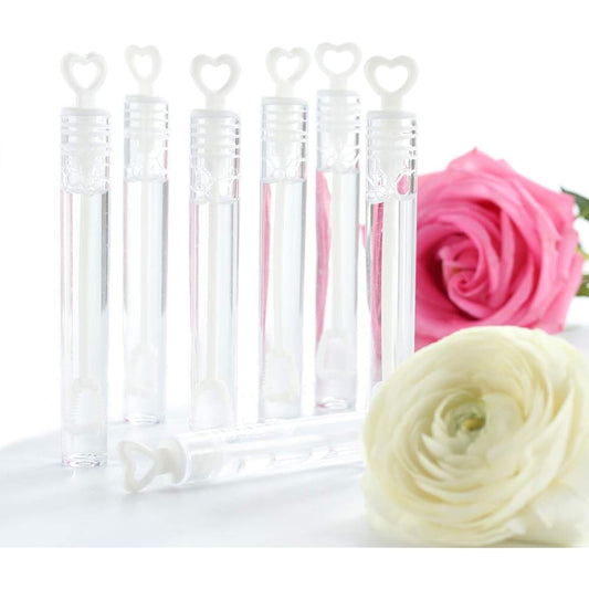 150 Pieces Mini White Heart Bubble Wands Party Favors for Wedding Engagement Anniversary Valentine's Day Graduation Celebration Birthday Special Festival, Great Gift for Couples, Boys and Girls
