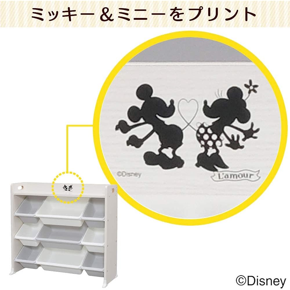 Iris Ohyama Toy Box with Top Board Mickey & Minnie Width approx. 86.3 x Depth approx. 34.8 x Height approx. 79.5 cm Kids Toy House Rack TKTHR-39