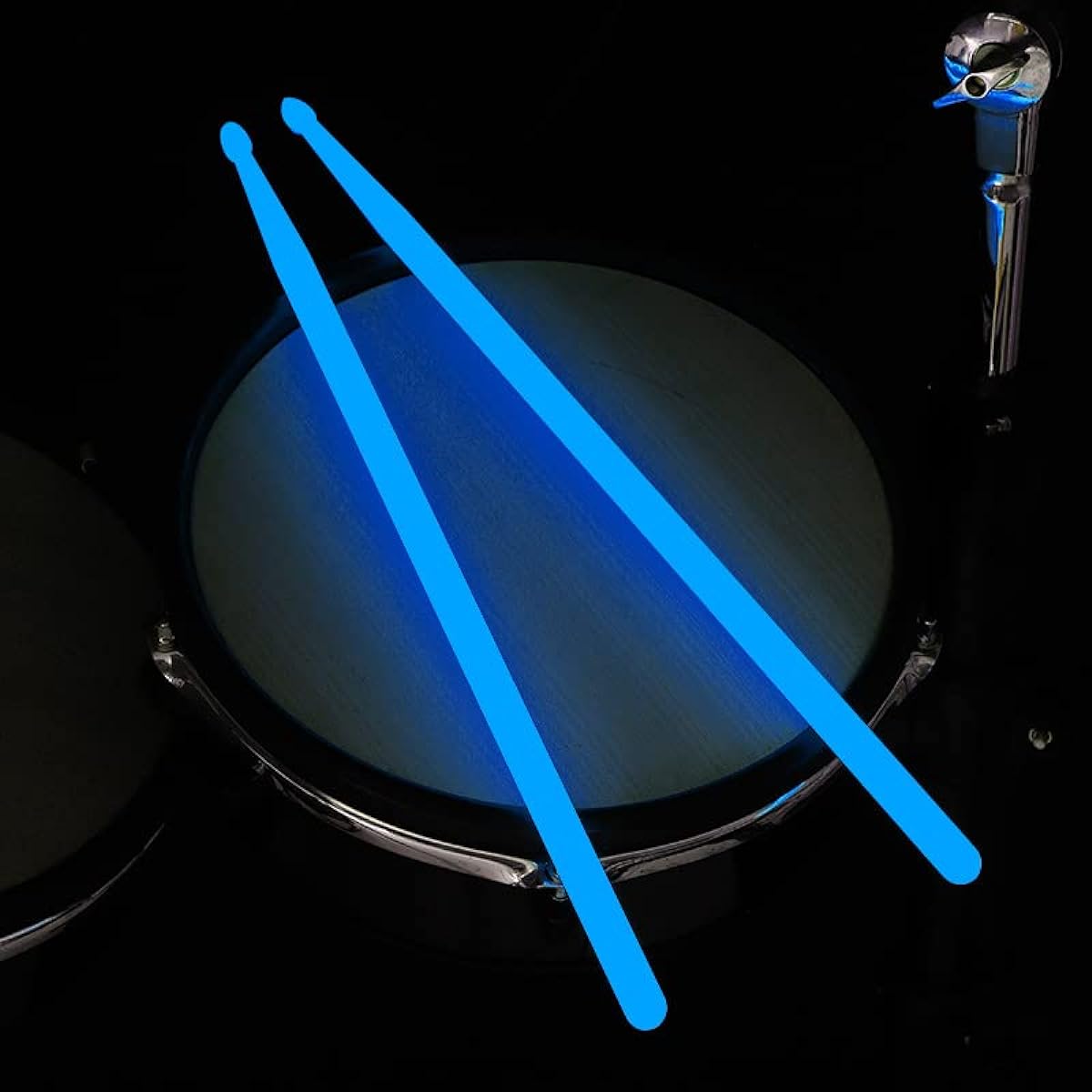 Jiayouy 5A Nylon Drumstick Sticks Set of 3 Fluorescent Light Up Drumsticks for Drums, Glow in the Dark Night Light Drumsticks for Adults Kids Professional Blue Fluorescent