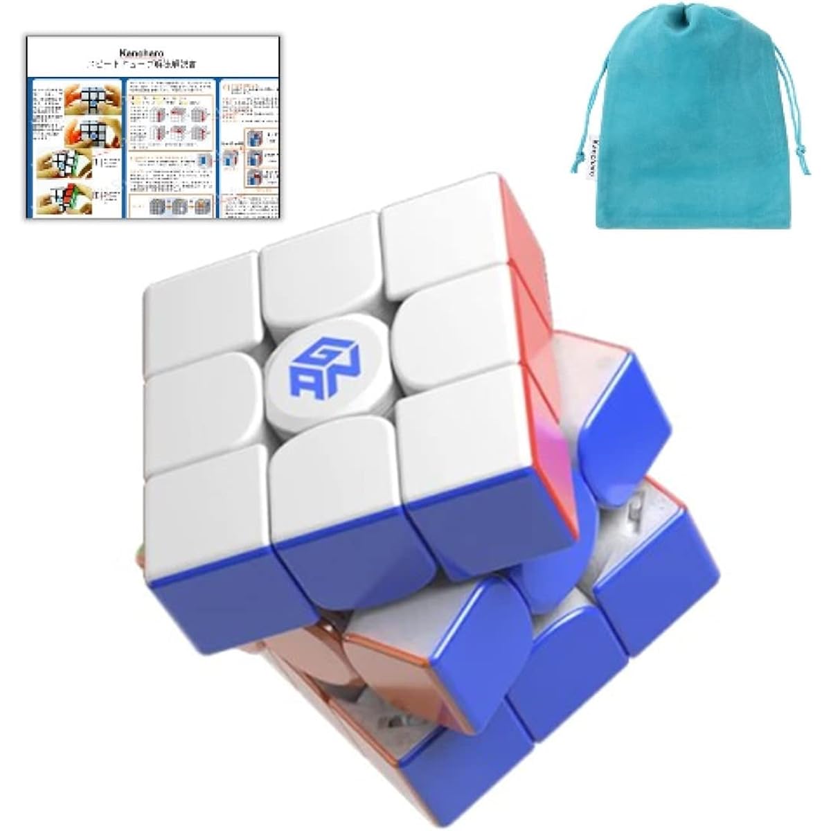 Kancharo GAN 12 M Leap Stickerless [Japanese Cube Strategy Guide & Pouch Included/Genuine] Magnet-equipped Speed Cube GANCUBE Competition 3x3 (GAN 12 M Leap)