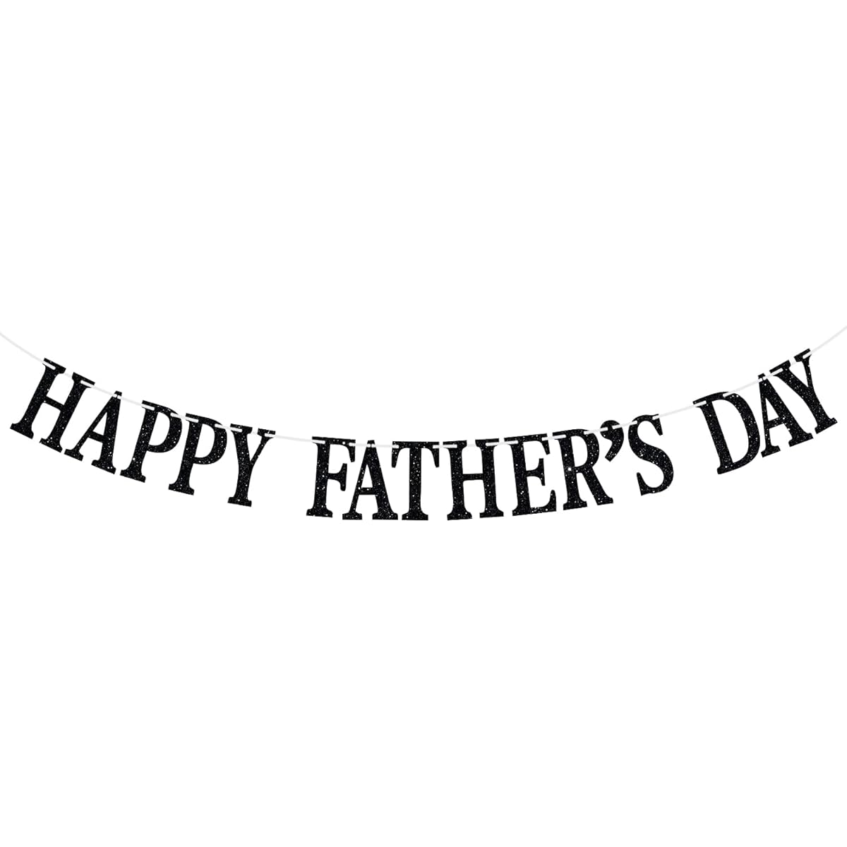 Happy Father's Day Banner Best Dad Ever Party Decorations Supplies for Father's Day Celebration Happy Birthday Dad Party Banner Sign Black Glitter