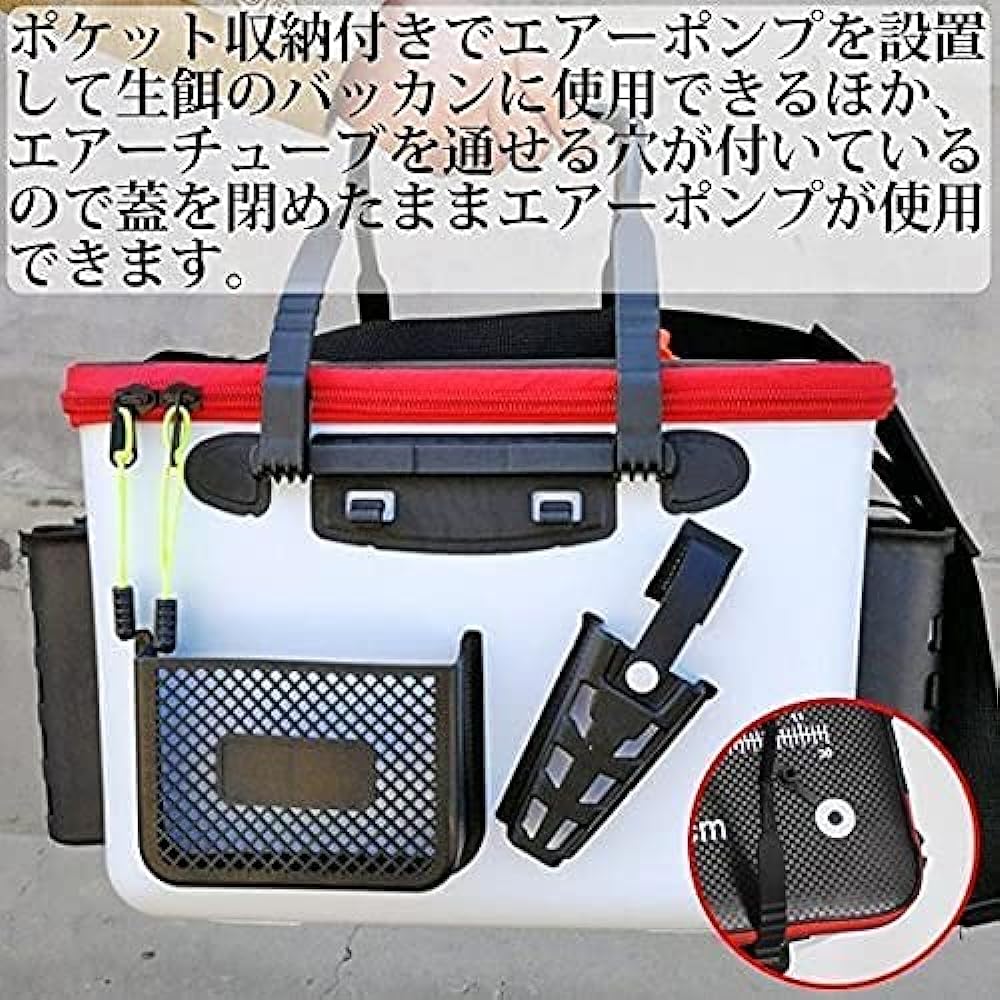 Wellvie Backpack Fishing Tackle Bag Bucket EVA Fishing Bag Fishing Bag Keeper Backpack Fish Keep with Rod Holder Swimming Fishing Raw Bait Storage Pocket