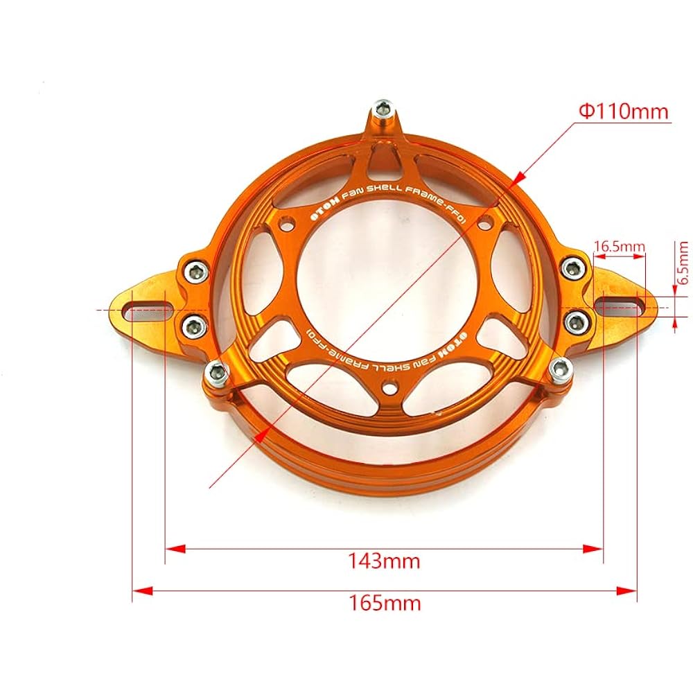OTOM Oil Cooler Water Cooler Electric Radiator Cooling Fan for 150cc 200cc 250cc Dirt Pit Bike Motorcycle ATV Quad Motocross (Orange Set)