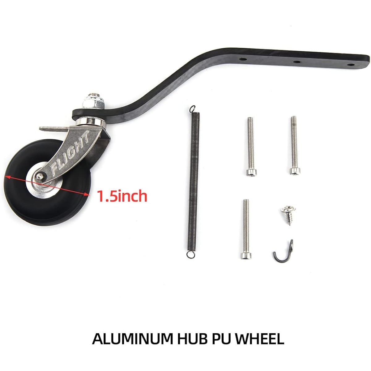 50cc RC Airplane Landing Gear Carbon Tail Wheel Assembly 1.5inch Rubber Tire Kit for RC Airplane