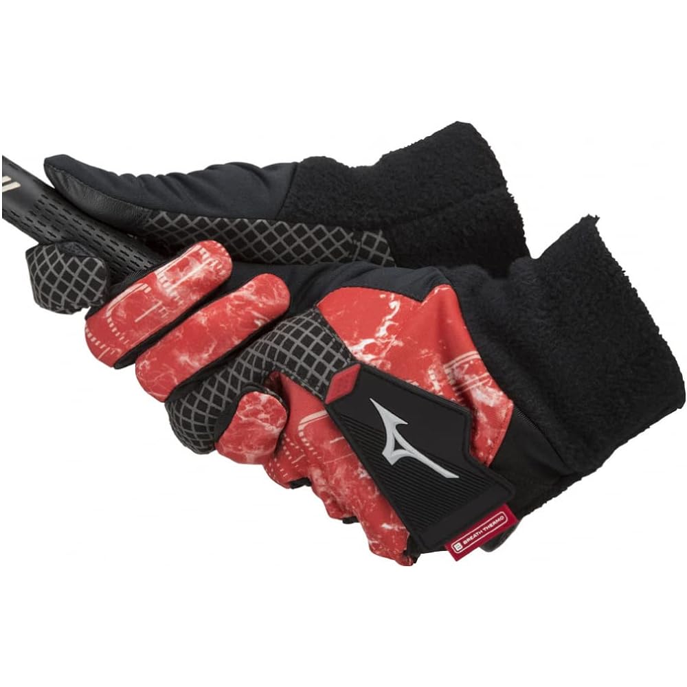 MIZUNO Golf Gloves Therma Grip 2022 Model Men's For Both Hands Uses Moisture Absorbing Heat Generating Material "Breath Thermo" Synthetic Leather + Foam Resin Print Processing/Synthetic Leather + Synthetic Fiber Breath Thermo 5MJMB252