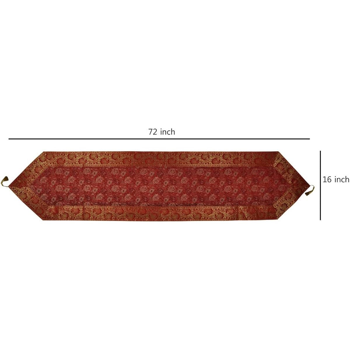 Lalhaveli Silk Table Runner for Dining Table Red Decorative Item 72 x 16 Inch