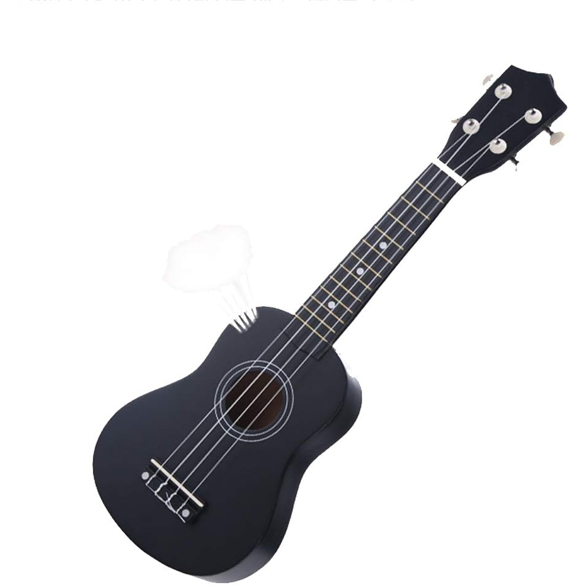 Concert Ukulele Ukulele Hawaii Guitar 21 Inch Bag Belt Includes Spare Set of Strings Ukulele for Beginners (Color: Black, Size: 21 inches)
