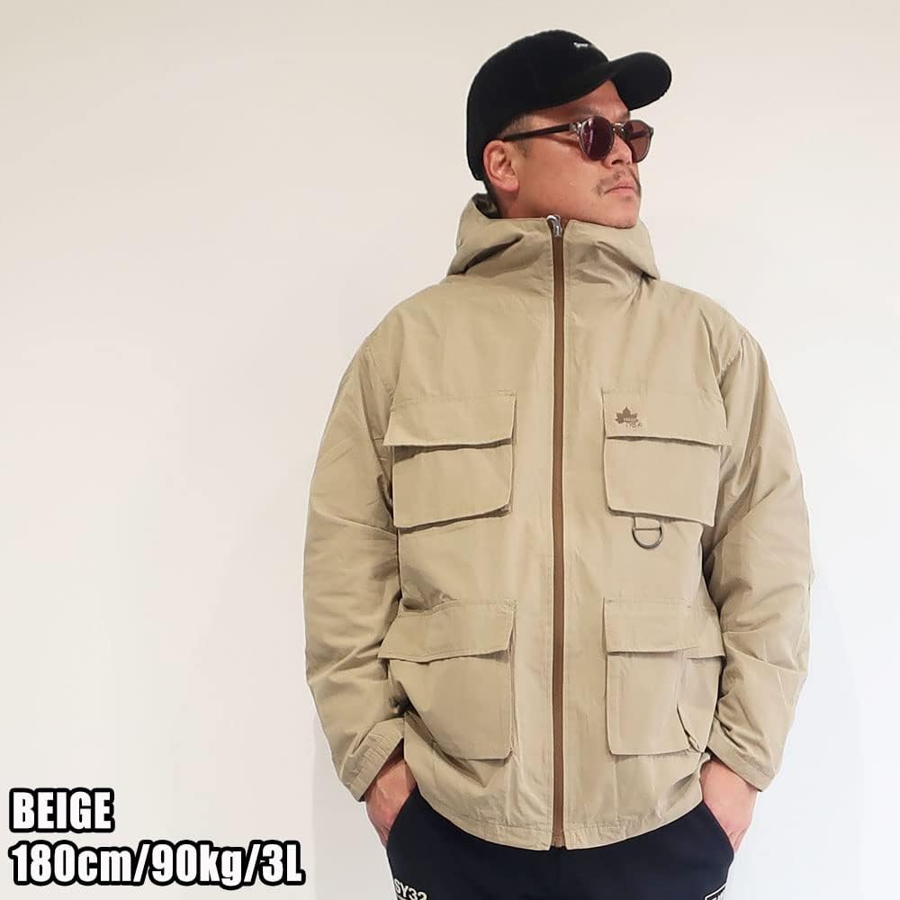 Men's Large Size Brand Outerwear Nylon Parka Mountain Parka LOGOS Long Sleeve Plain Simple 3L 4L 5L 10001274