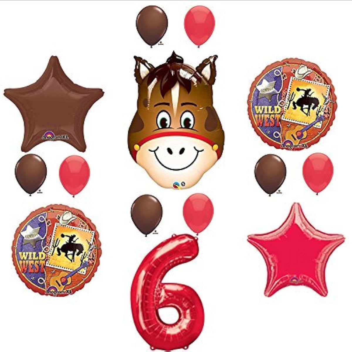 Wild West Cowboy Western 6th Birthday Party Supplies and Balloon Decorations