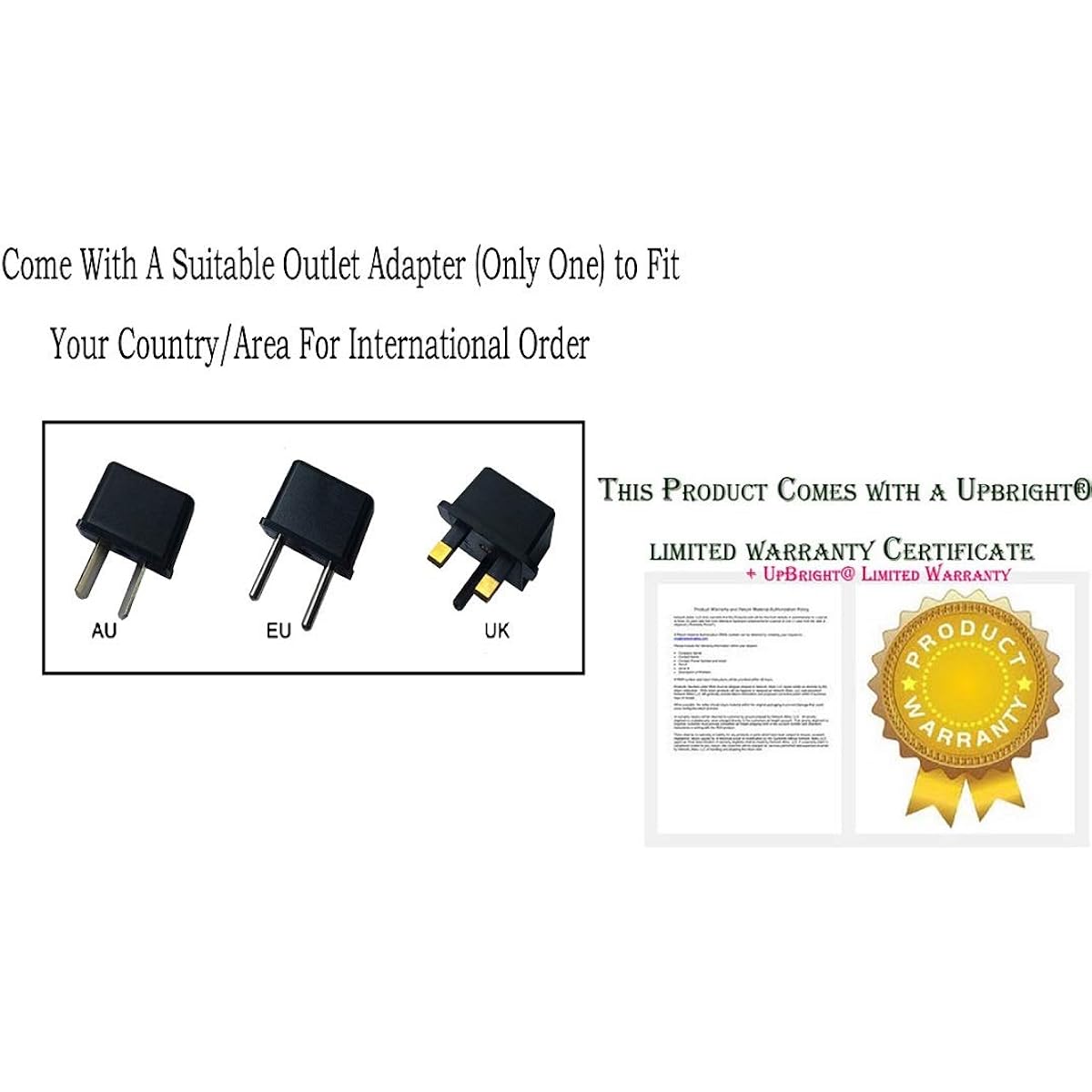 UpBright 14V AC/DC Adapter Compatible Models: First ACT AL103 MA104/MA1098 MA003 MA004 MA007 MA2039 MA1248 MA2040 MA4024 M2A-04 Guitar Amplifier Practice Amplifier MA104/1098 GPU4114 0005000 WDOO 0.5A Power Supply