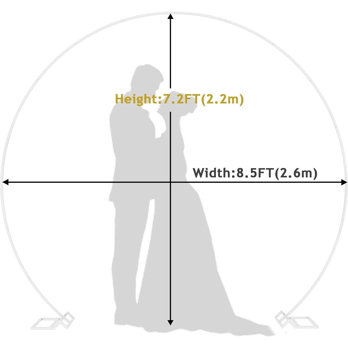 Wokceer Wedding Arch 8.5ft Round Backdrop Stand Metal Circle Balloon Arch Frame Stand for Wedding Birthday Party Bridal Shower Anniversary Candy Table Decoration