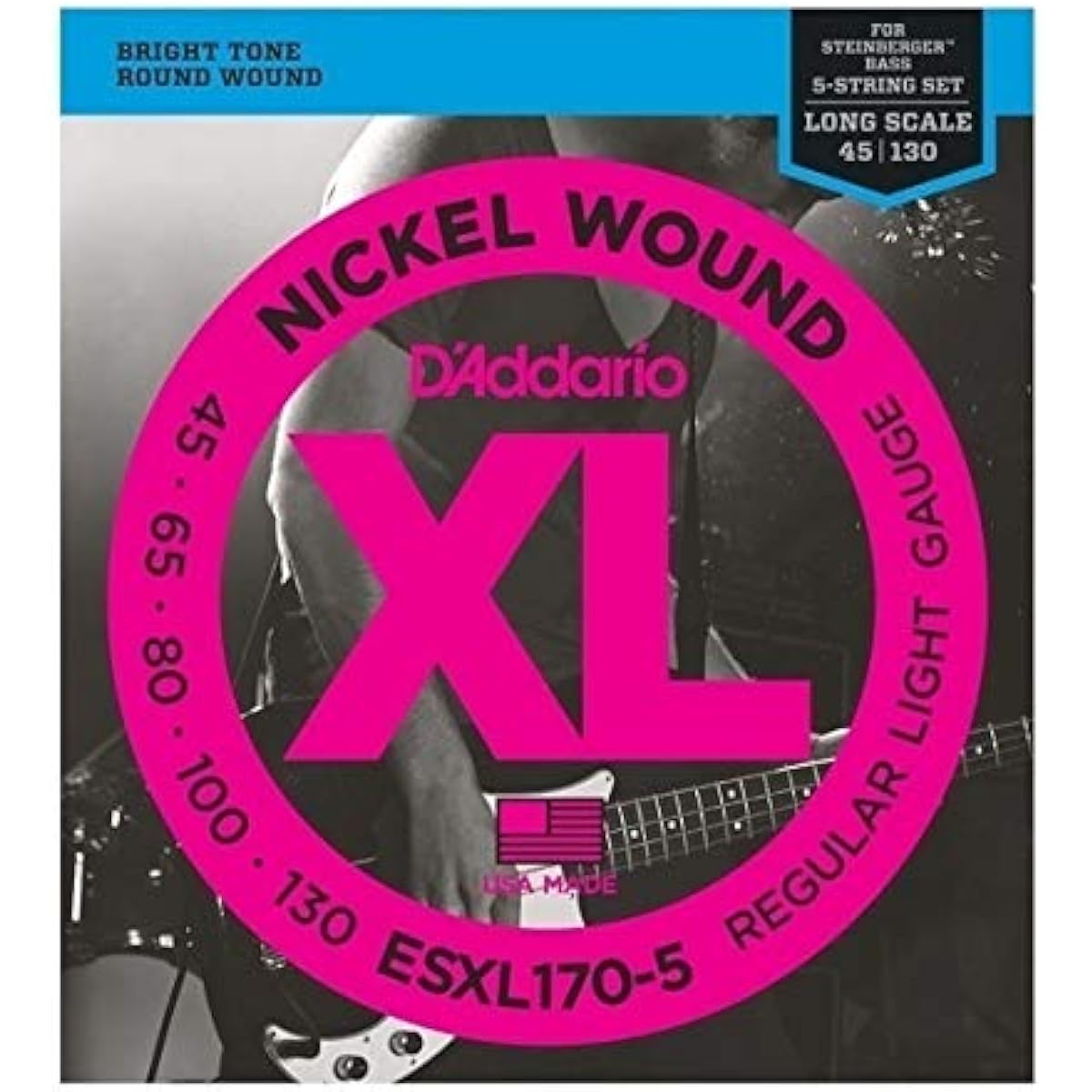 DADDARIO 5-string bass strings ESXL170-5 Double Ball End Nickel Wound 5-Strings 45-130