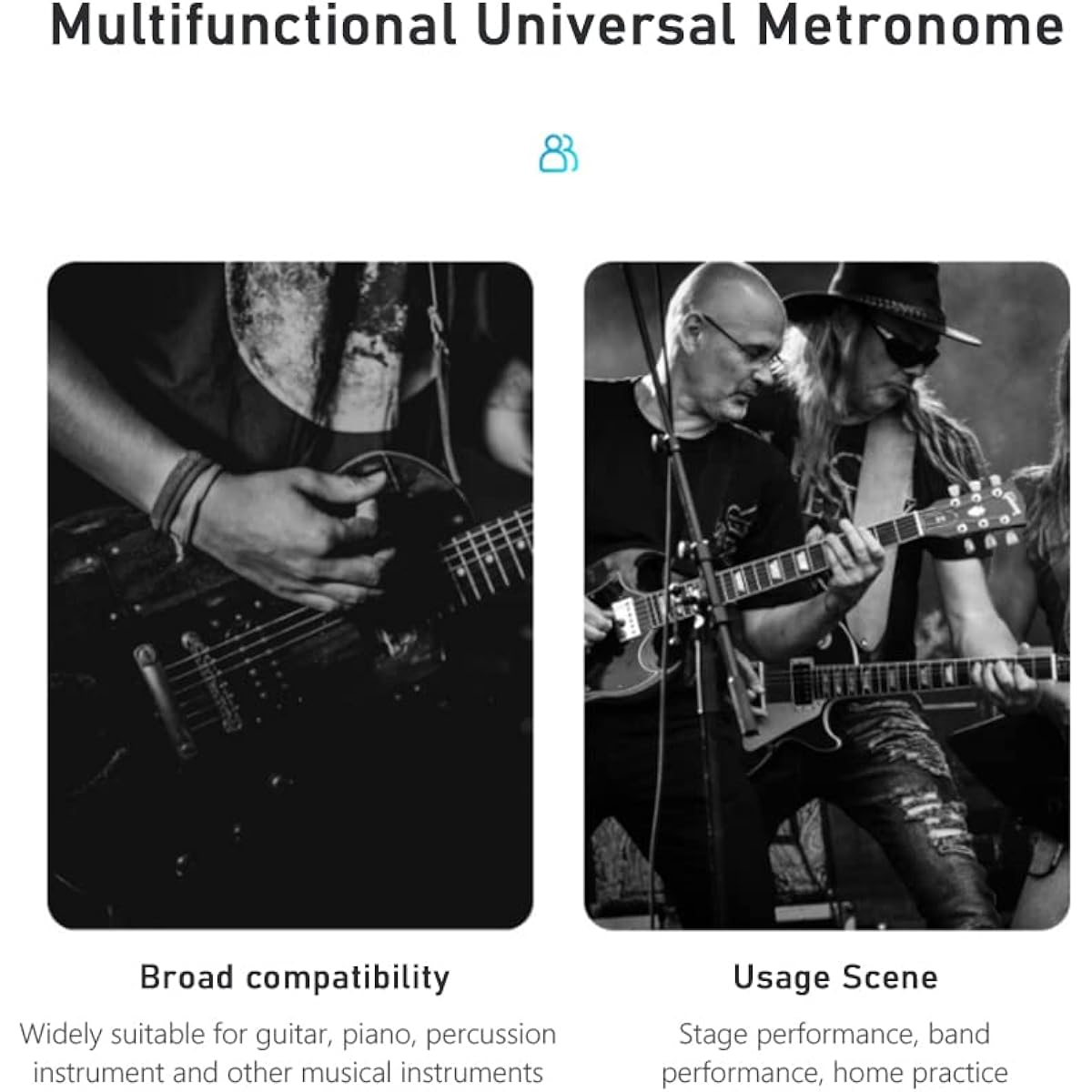 mewmewcat Smart Vibration Metronome Multifunctional Intelligent Somatosensory Digital Metronome Portable Universal Metronome for Guitar Piano Violin Drum