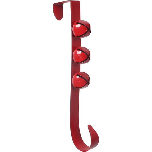 Vickerman 12" Shiny Red Door Hanger with Bells Features 3 Bells - 2 per bag