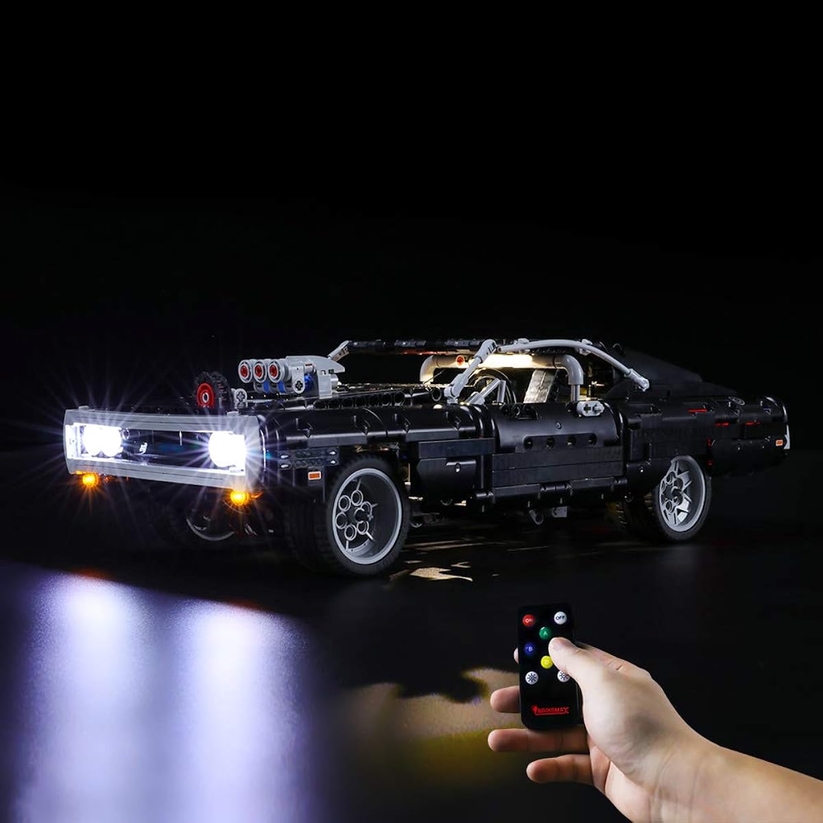 Briksmax LED Light Kit for Technic Fast & Furious Dom's Dodge Charger - Compatible with Lego 42111 (Lego Set Not Included)