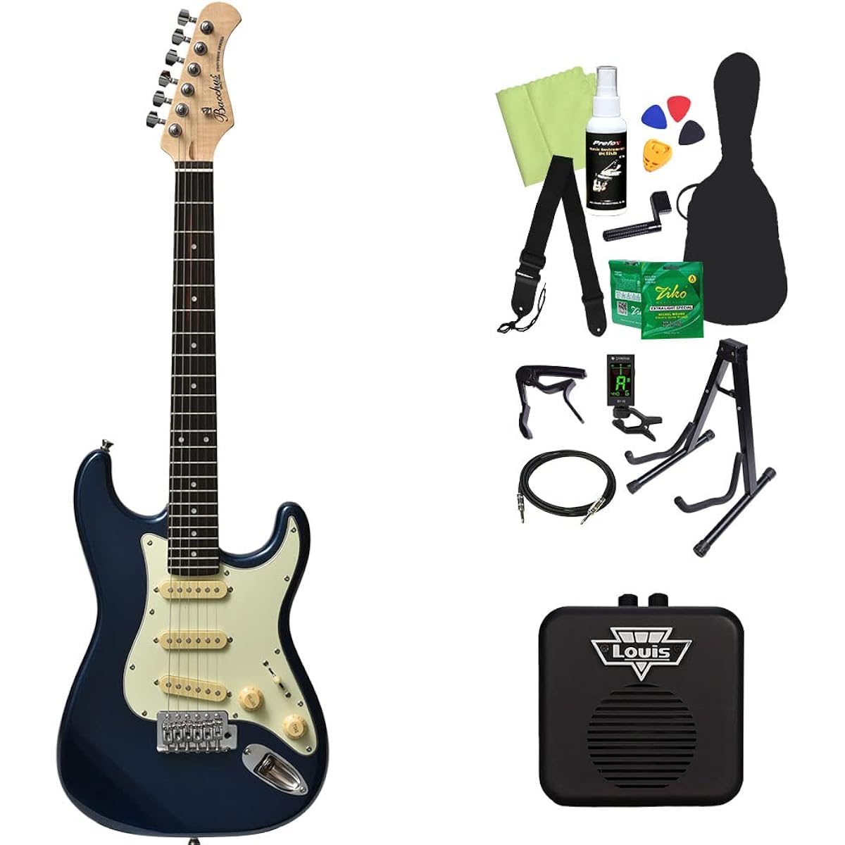 Bacchus SST-Mini Electric Guitar Beginner 14-piece Set with Mini Amp 3TS Mini Size Stratocaster Type Bacchus