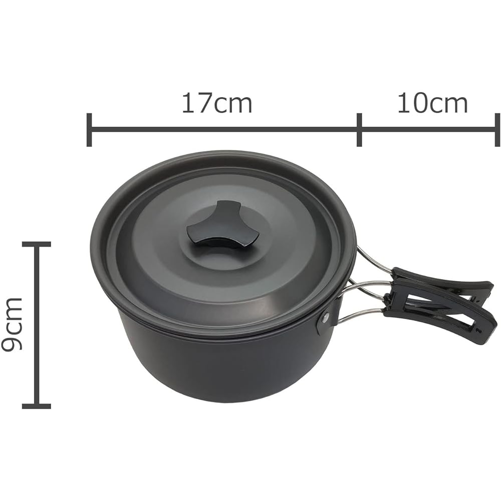 Seekdem Aluminum Cooker, Outdoor Pot, Frying Pan, Kettle, Camping Cookware, Storage Bag Included, Fork, Spoon, Knife, 4-9 Piece Set