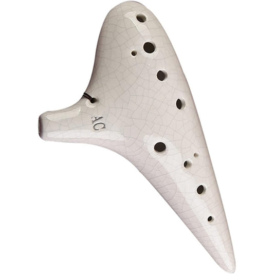 12 Holes Alto C Tone Ceramic Ocarina White Crack Student Children's Ocarina Musical Instrument Ocarina Instrument