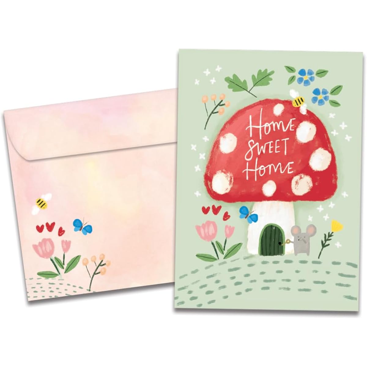 Tree-Free Greetings New House, Housewarming Greeting Card, Eco-Friendly, Made in the USA, 100% Recycled Paper, 5"x7", Mushroom House (GO65208)