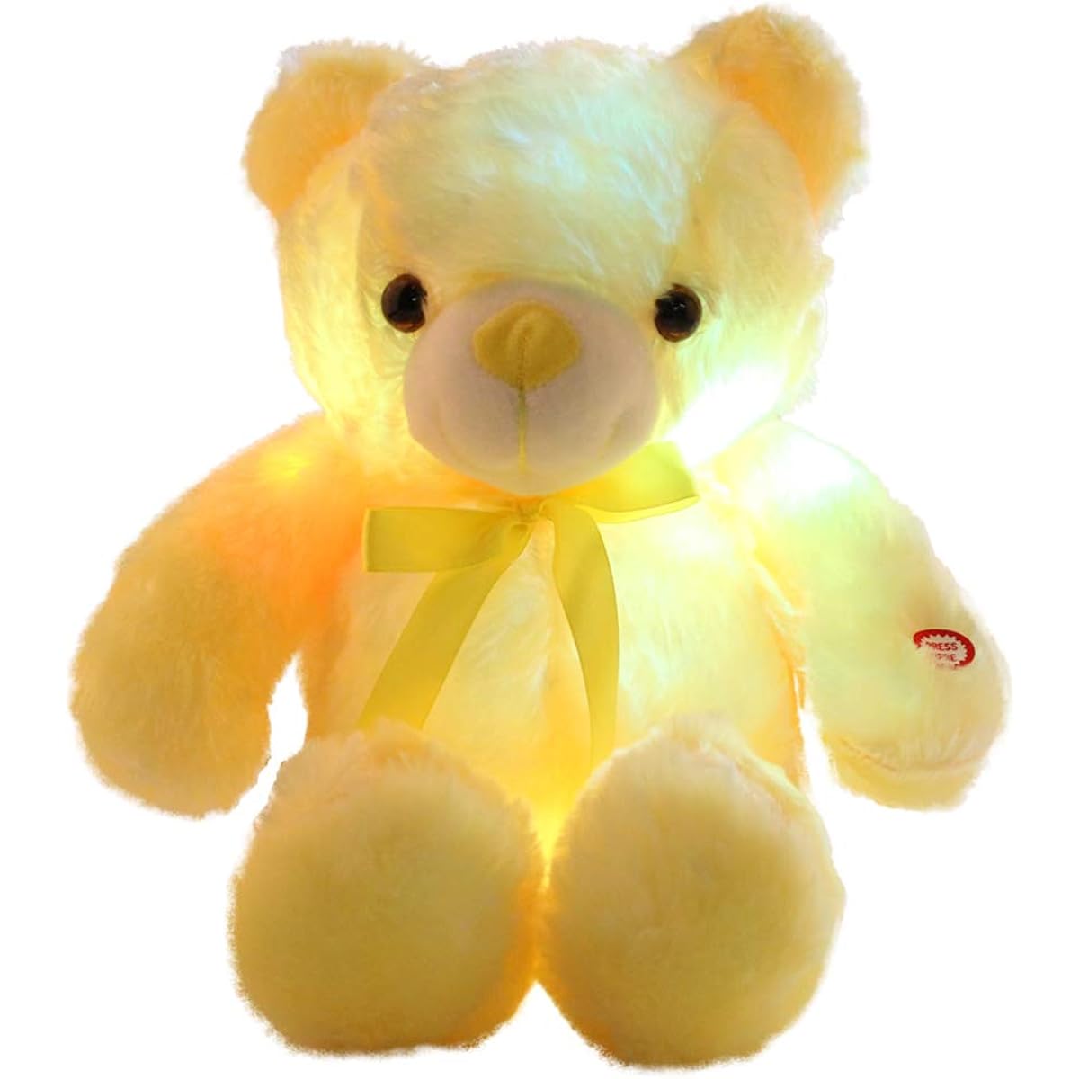 sofipal LED Teddy Bear Plush Toy Cute Yellow Glow Bear Stuffed Animal Creative Colorful Luminous Glowing Doll Gift for Bedroom Kids Baby Valentine 18inch