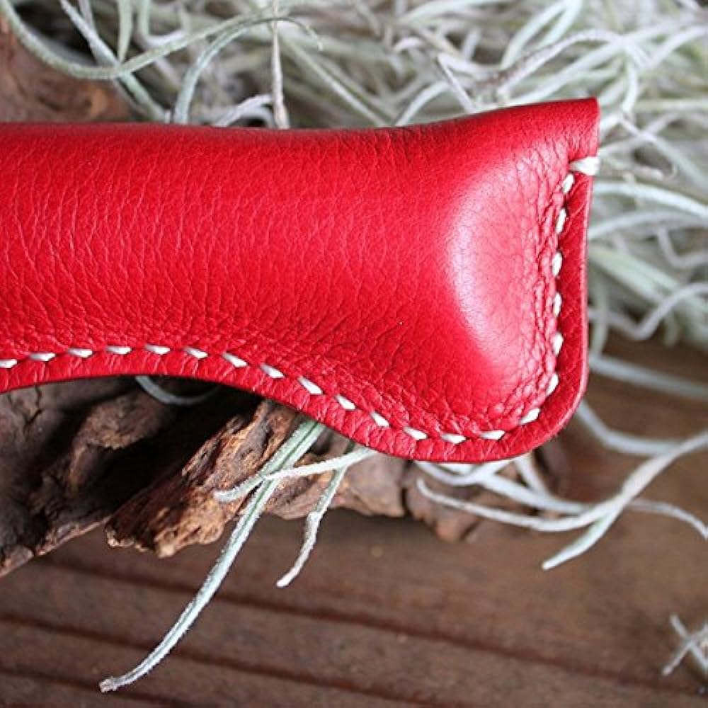 What will be will be & Greenfield OPINEL Folding Knife No.8 Leather Case Leather Color (Red) Stitching (Dark Brown) Handmade Natural Camping Outdoor