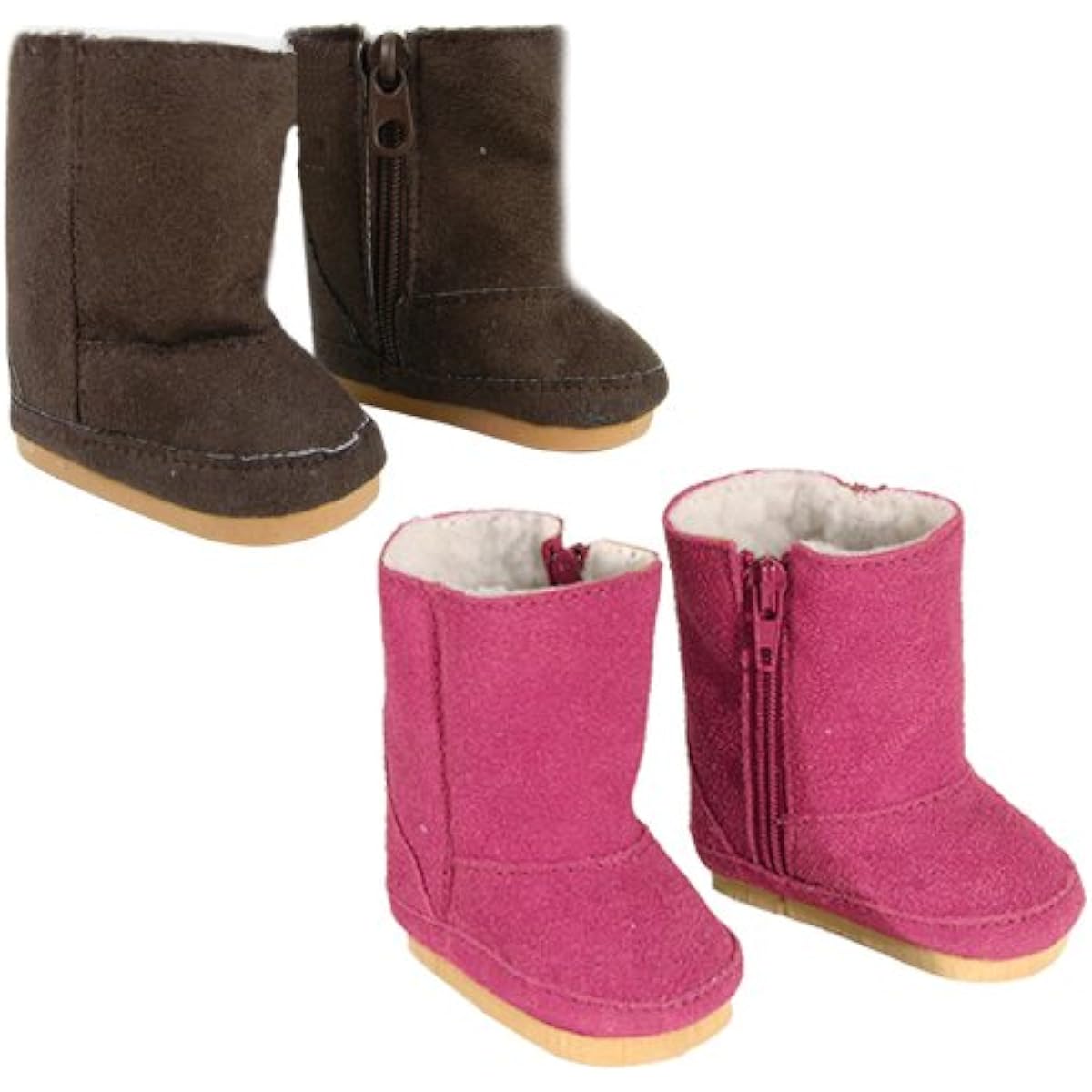 18 Inch Doll Boots 2 Pair Set, Our Faux Suede Ewe Boots will Fit American Girl Dolls & More! Doll Shoe Set of 1 Pair Hot