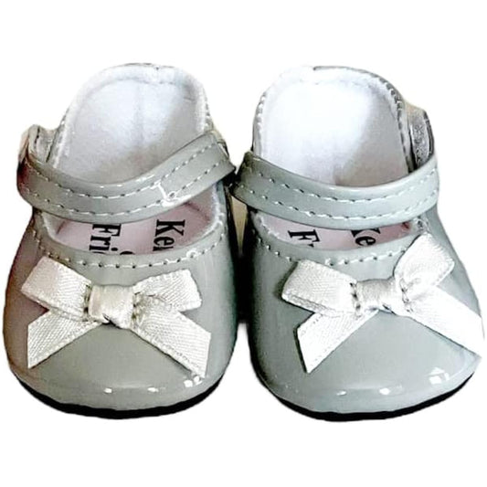 18" Doll Shoes Grey Ribbon Mary Jane Fits 18" Fashion Girl Doll