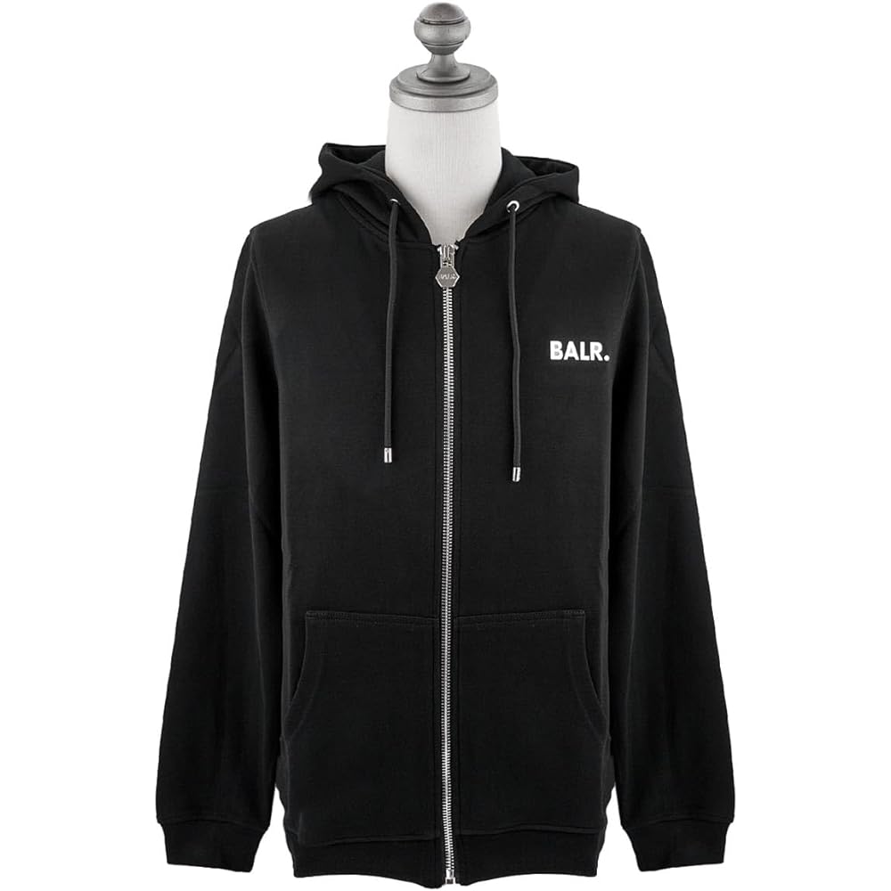 [Baller] BALR Zip Up Hoodie B1267.1001 Q-Series Straight Zip Thru Hoodie Men's Black 101 Black