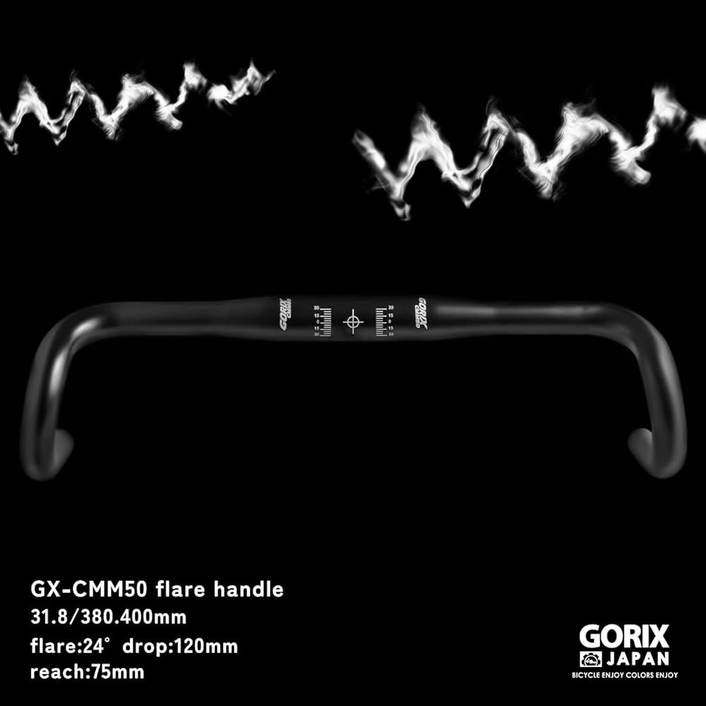 GORIX Drop Handle Flare Handle (GX-CMM50) Flare Bar Road Bike 31.8mm Short Reach Spread End Easy to Grip Bicycle Handlebar Gravel