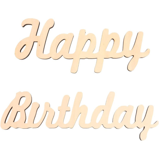 Amosfun Happy Birthday Wooden Sign Wall Decoration Wooden Letters DIY Sign Decorative Blocks Word Cutouts Wooden Wedding Party Door Table Decoration Art Decoration