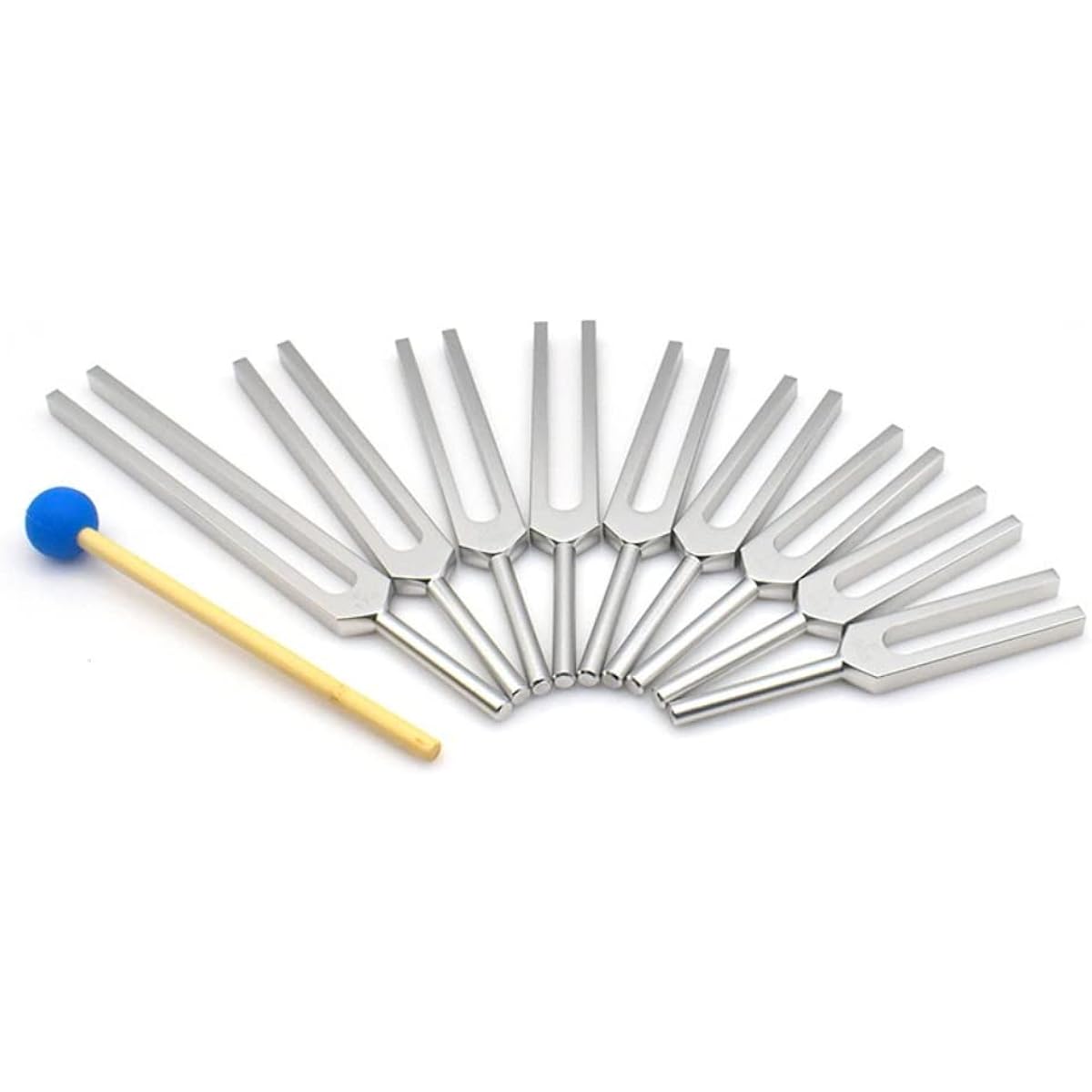 Tuning Fork Sound Healing Tuning Fork Set of 9 with Silicone Hammer for Chakra Sound Therapy Meditation