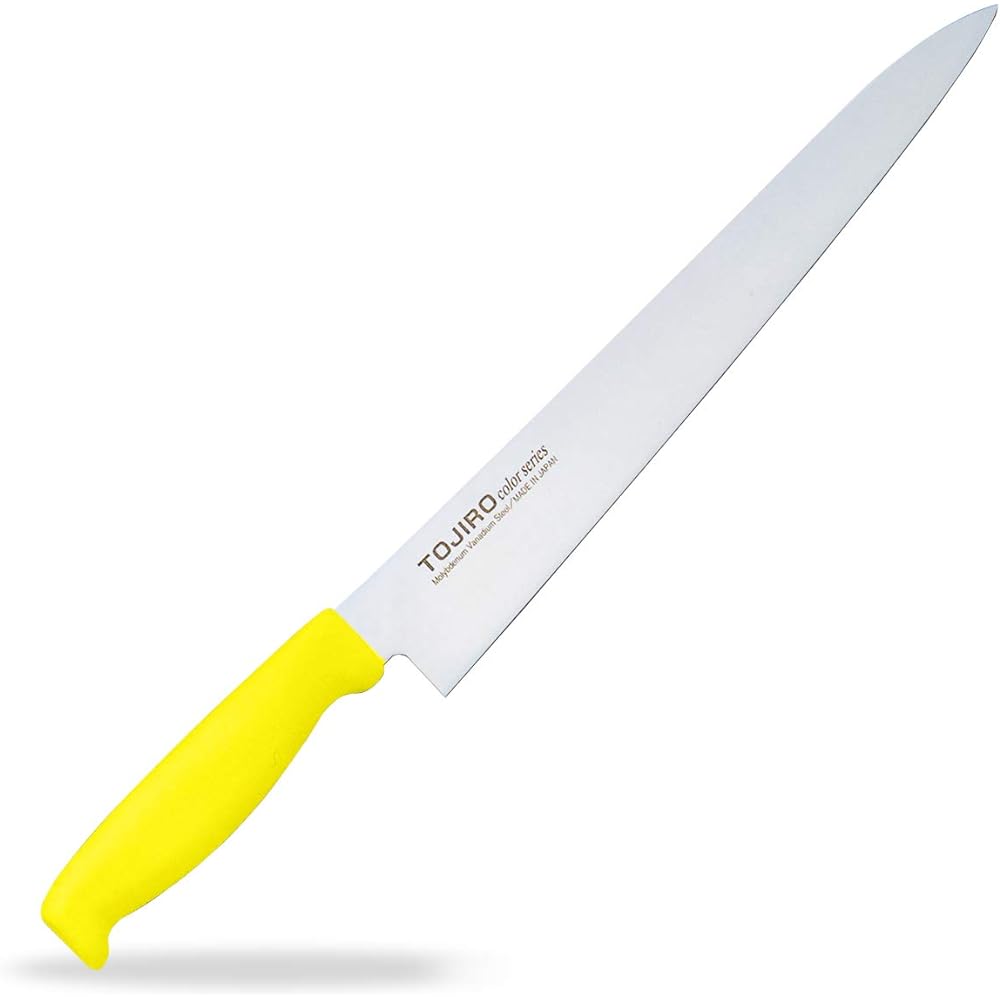 Tojiro Sujihiki 270mm White Made in Japan Molybdenum Vanadium Steel Double Edge Cuts meat chunks along the lines Antibacterial handle HACCP compatible TOJIR Color F-124W