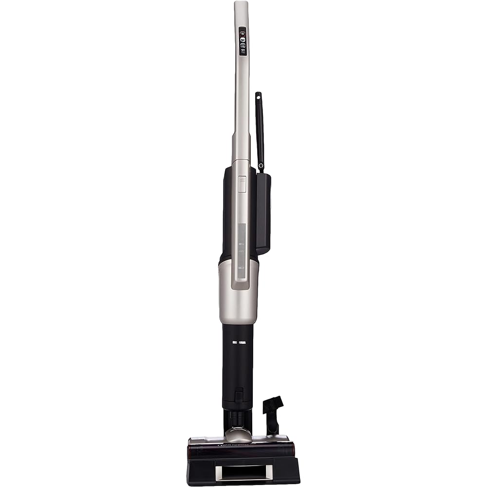 Iris Ohyama Vacuum Cleaner Cordless Handy Stick Cleaner i10 Paper Pack Electrostatic Mop with Stand Strong Suction Self-propelled Rotating Brush Equipped with Dust Detection Sensor 2WAY Freestanding Structure Champagne Gold IC-SLDCP9