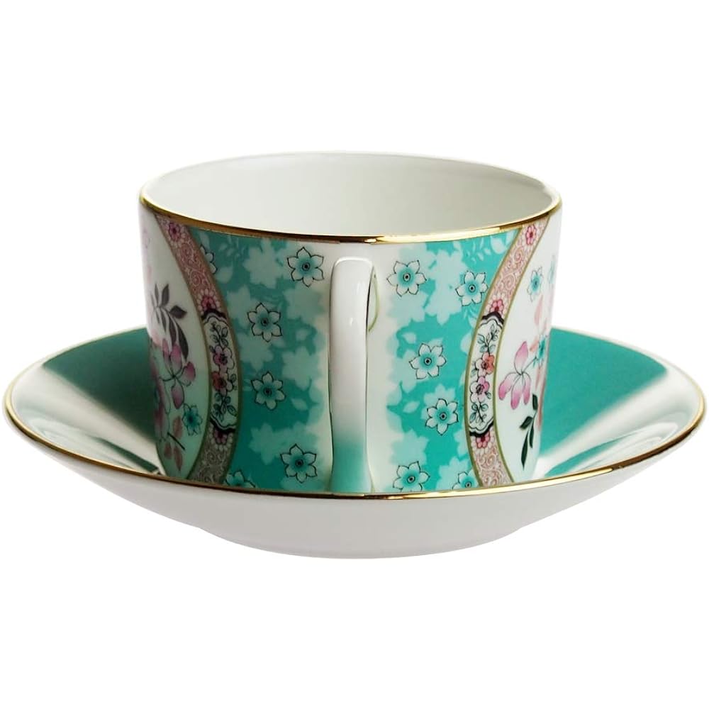 Wedgwood Wanderlust Camellia Tea Cup Saucer Blue [Parallel Import]