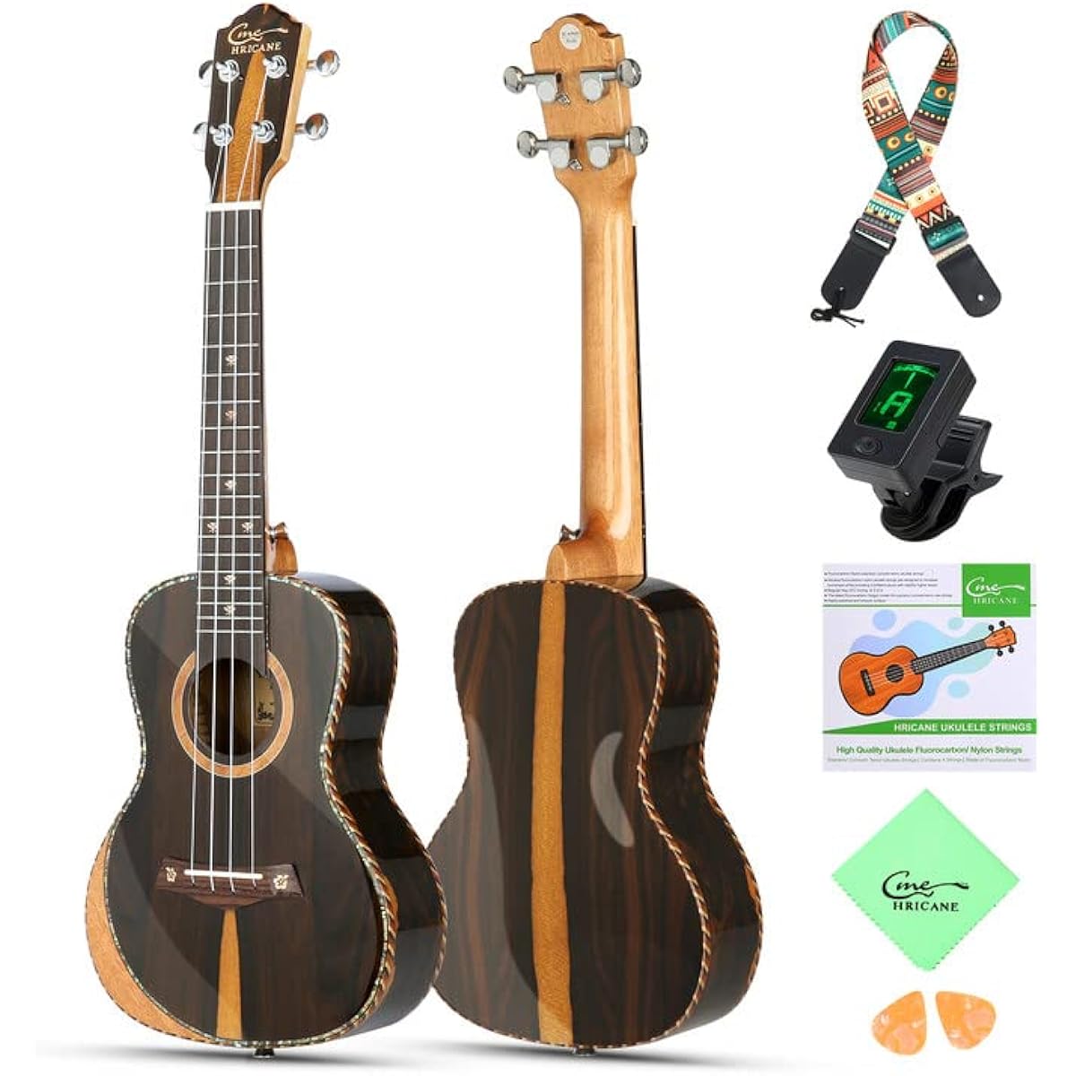 Hricane Concert Ukulele Jirikote 23 Inch Professional Hawaiian Ukulele Beginner Gig Bag Strap String Set