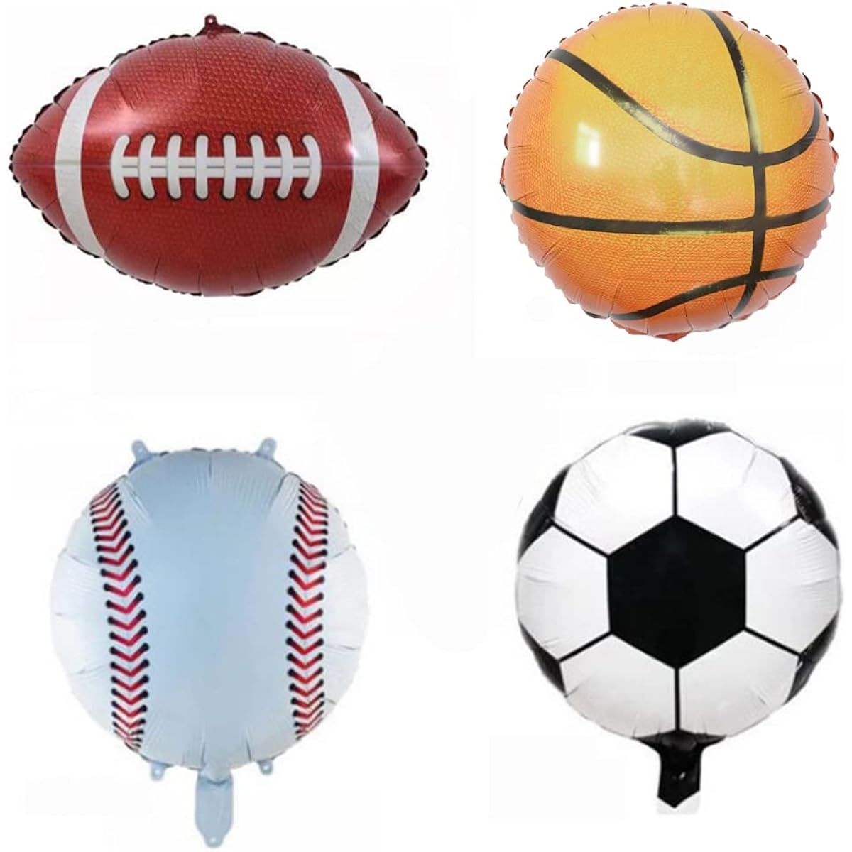 Morndew 7pcs Basketball Tennis Soccer Ball Foil Balloons 18 Inch Mylar Balloons for Sports Theme Party Kids Birthday Party Baby Shower Decorations